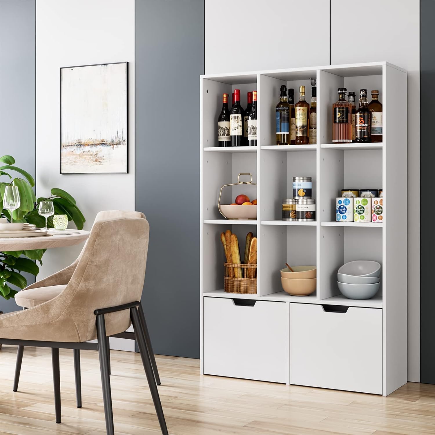 Senfot White Bookshelf, 55.3