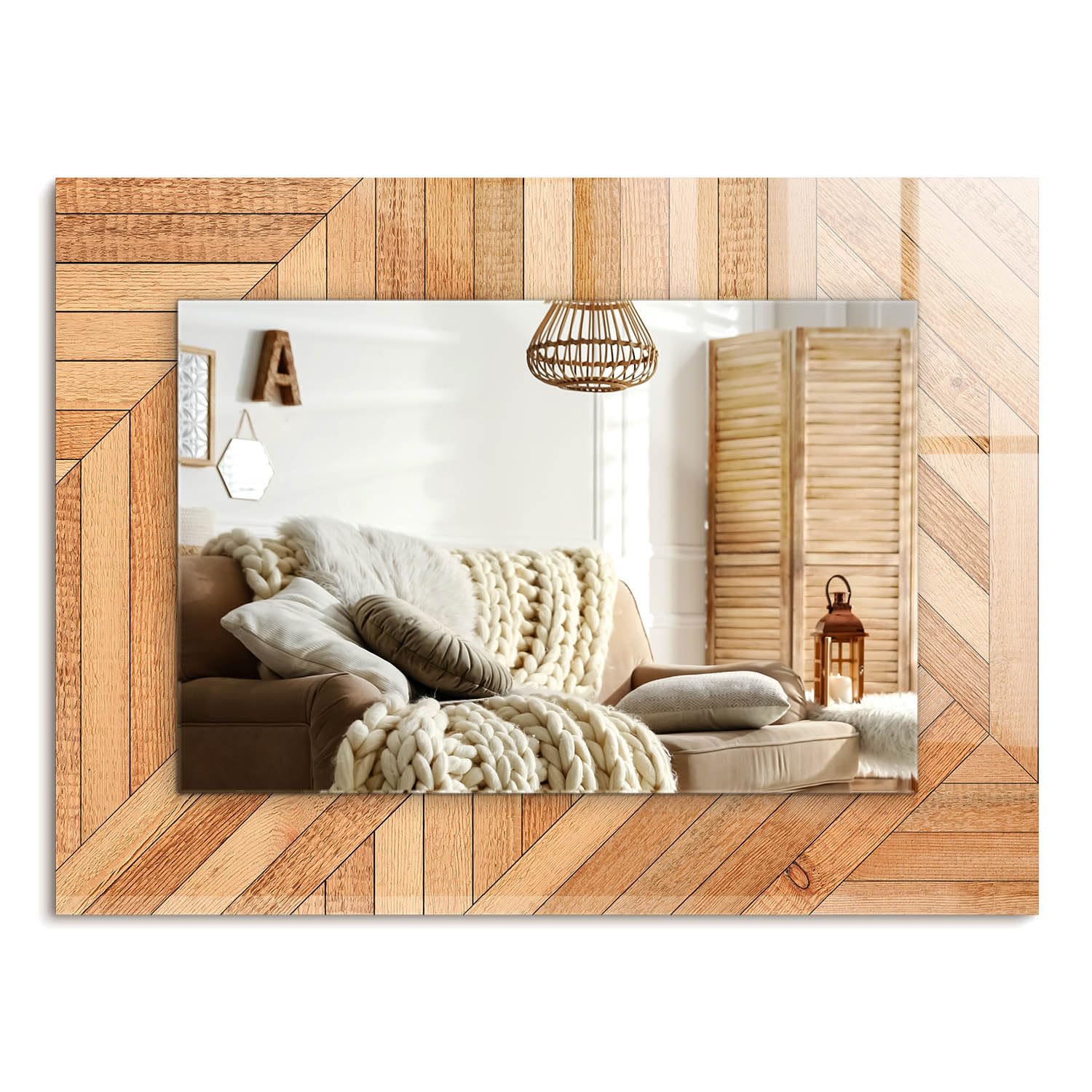 Miroir suspendu 80x60 cm sans cadre pour illuminer une chambre ou un salon sombre