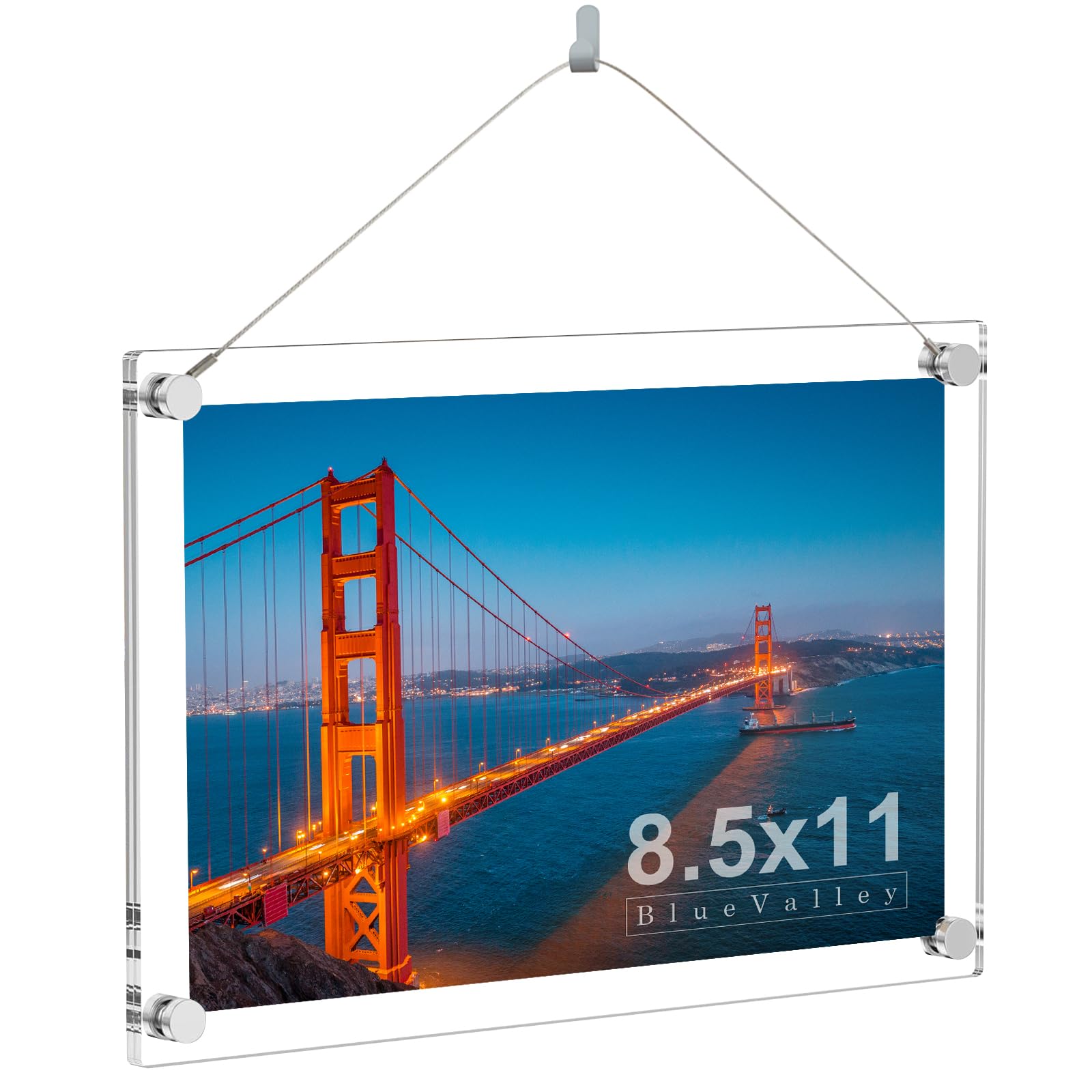 Amazon.com - BlueValley Acrylic Floating Picture Frame 8.5 x 11