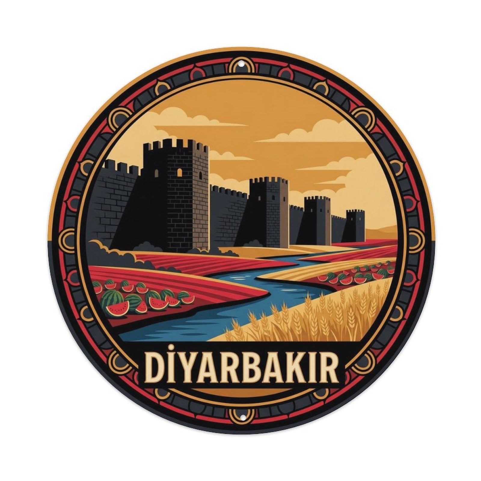 Turkey Diyarbakir Basalt Walls Turkish Heritage Ottoman Metal Tin Sign