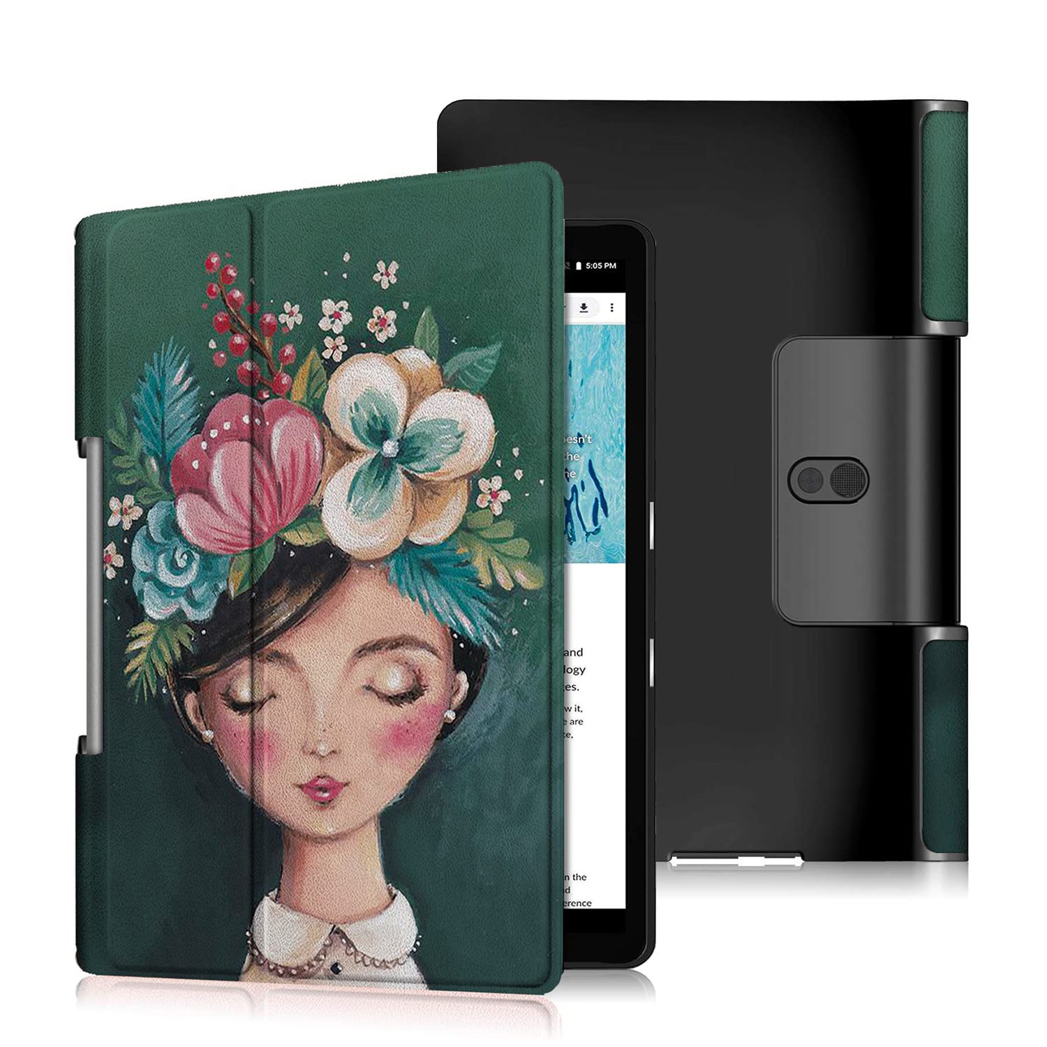 SwooK Pu Leather Flip Case Cover For Lenovo Yoga Smart Tab Yt-X705X  Yt-X705F Tablet, (Gouache Lady, Yoga Smart Tab Multicolour