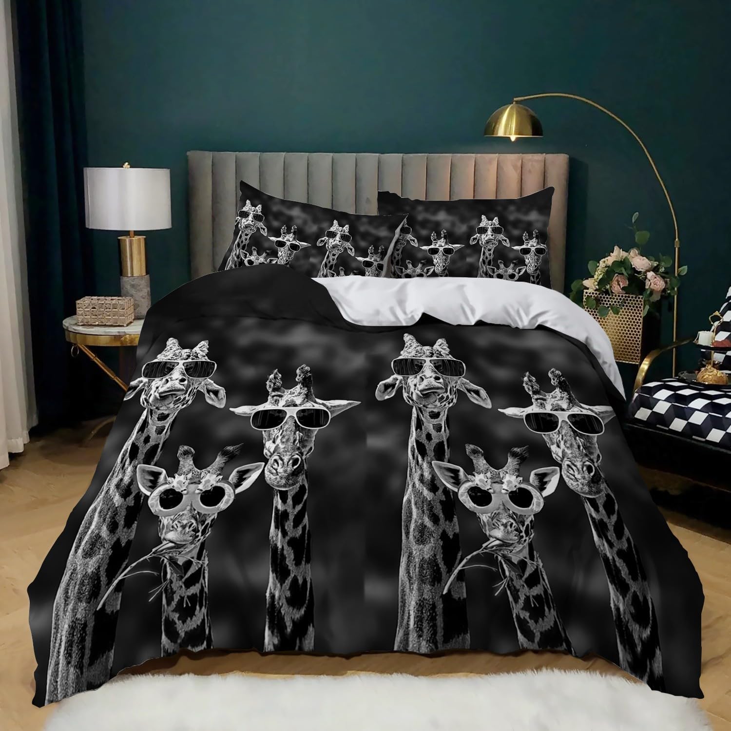 Housse de couette girafe à fermeture éclair pour changer vos draps sans effort