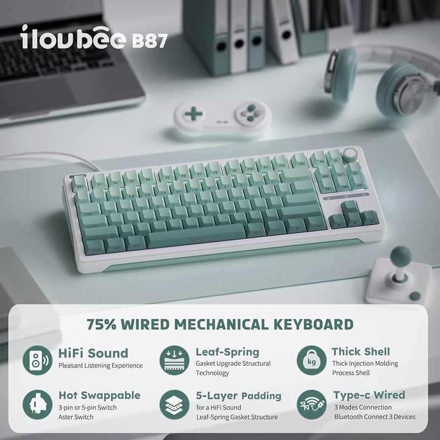 【メカニカルキーボード】ilovbee B87 試打のみ美品 + FR4プレート メカニカルキーボード】ilovbee B87 試打のみ美品 + FR4プレート
