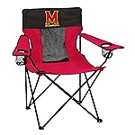 Logo Brands NCAA Maryland Terrapins Elite Portable Chair - Premium Outdoor Chair with Cup Holder, Powder-Coated Steel Frame, Lightweight and Portable for Tailgating,and Sporting Events