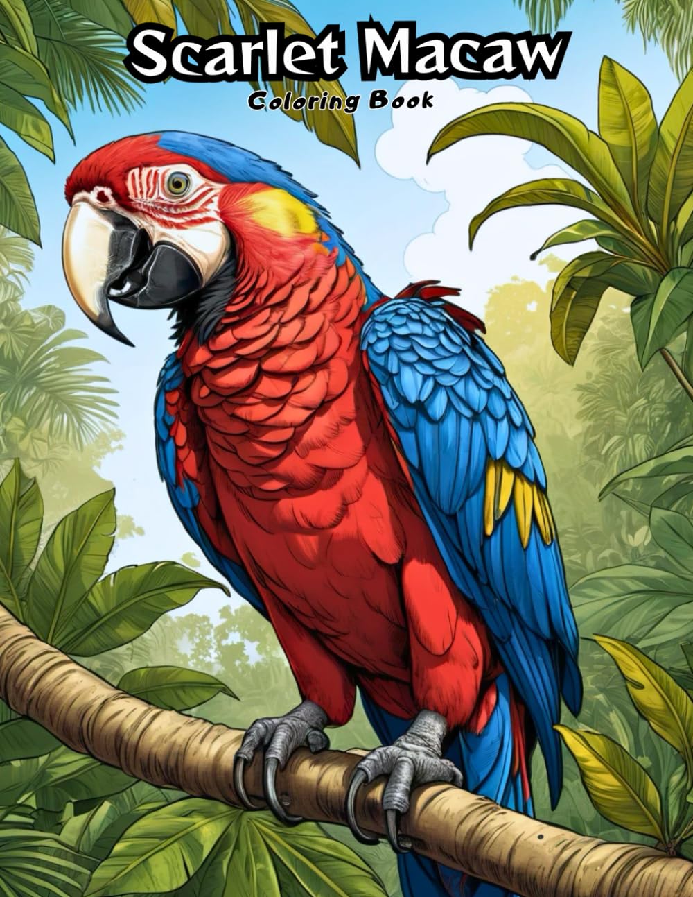 Scarlet Macaw Coloring Book for Kids: Fun & Easy Tropical Bird Art! (BIRDS COLORING BOOKS)