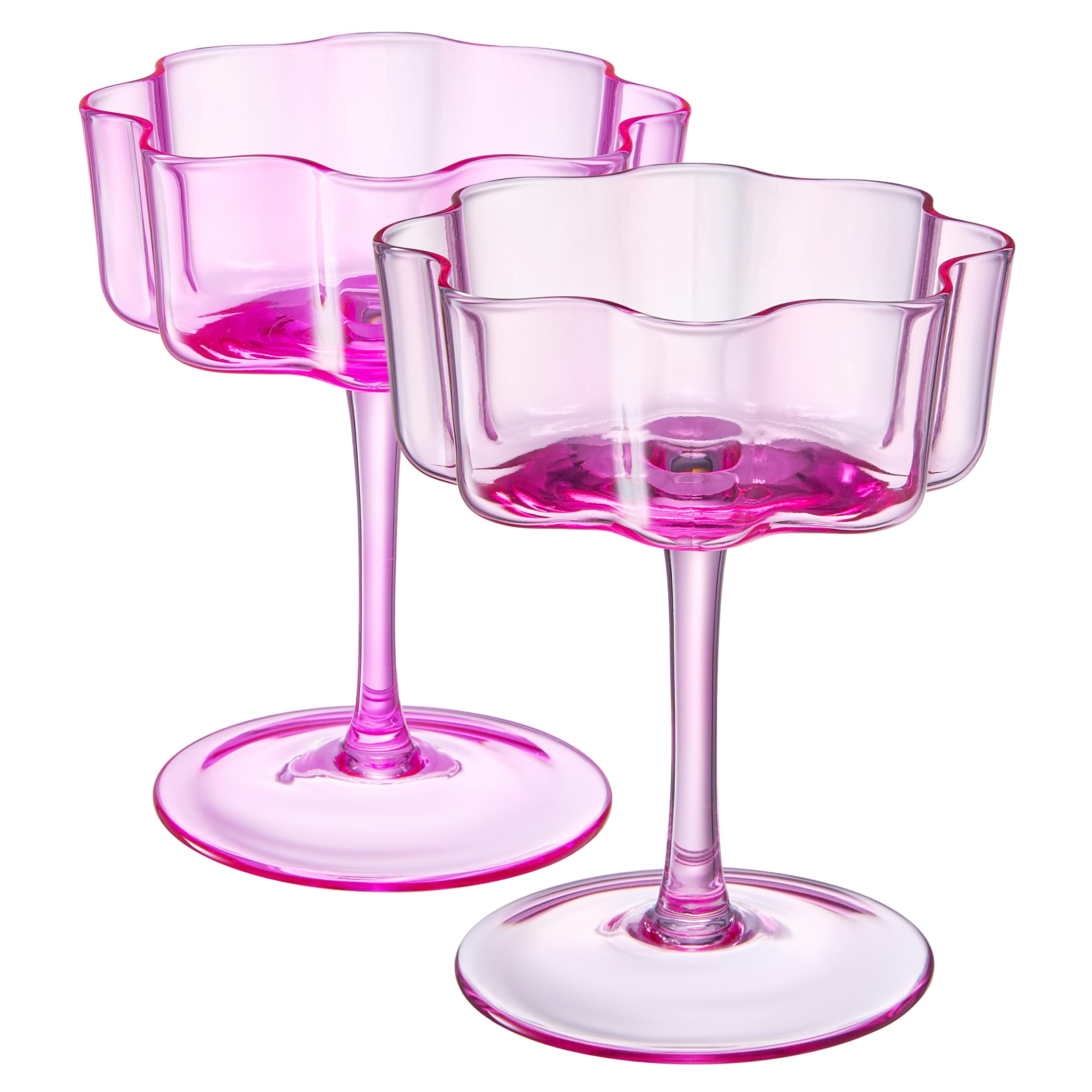 Amazon.com | Khen Flower Vintage Wavy Glass Coupes Martini
