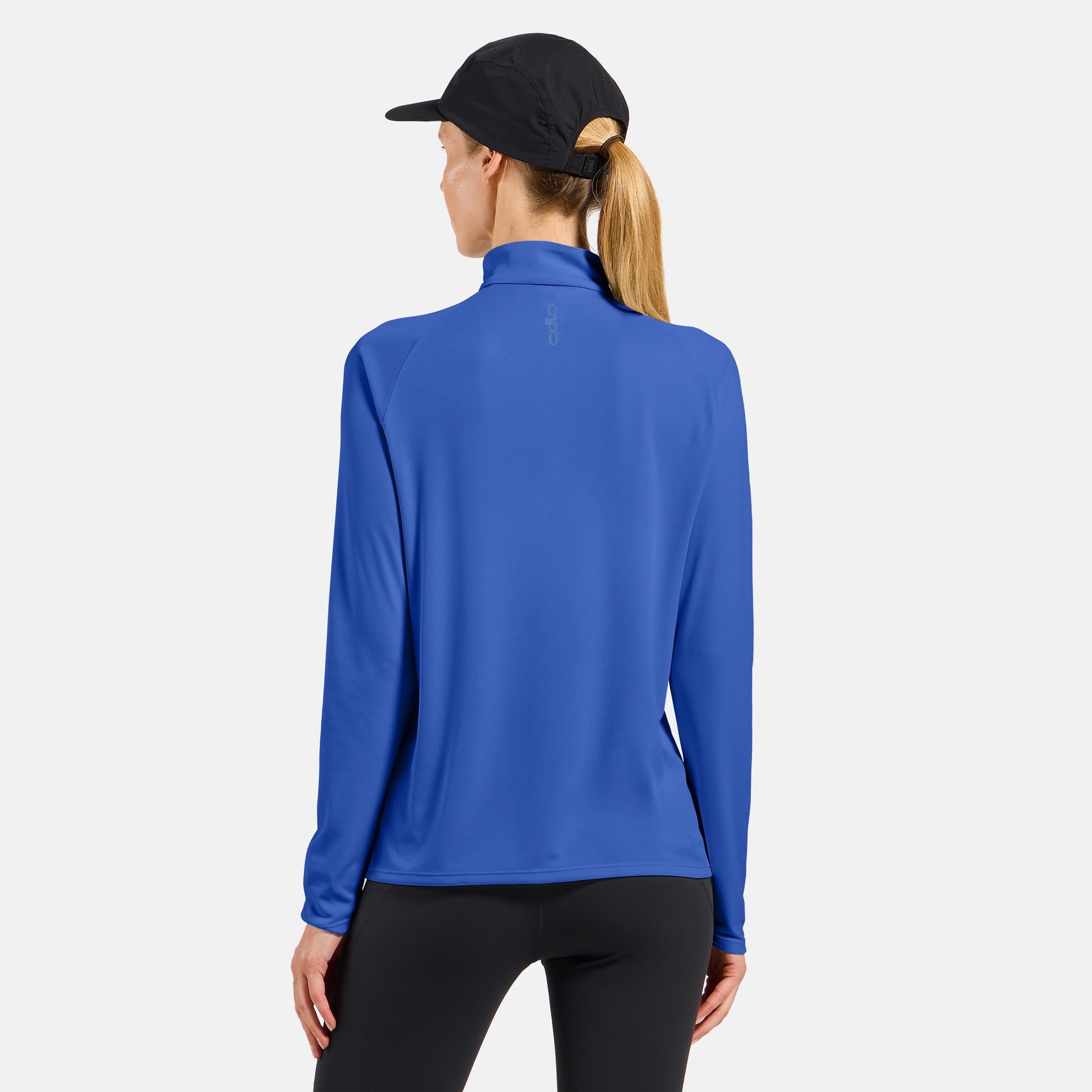 Odlo Essential Mid Layer 1/2 Zip Laufshirt Damen | Bequemer und leichter Half-Zip Mid Layer für Laufen und Wandern