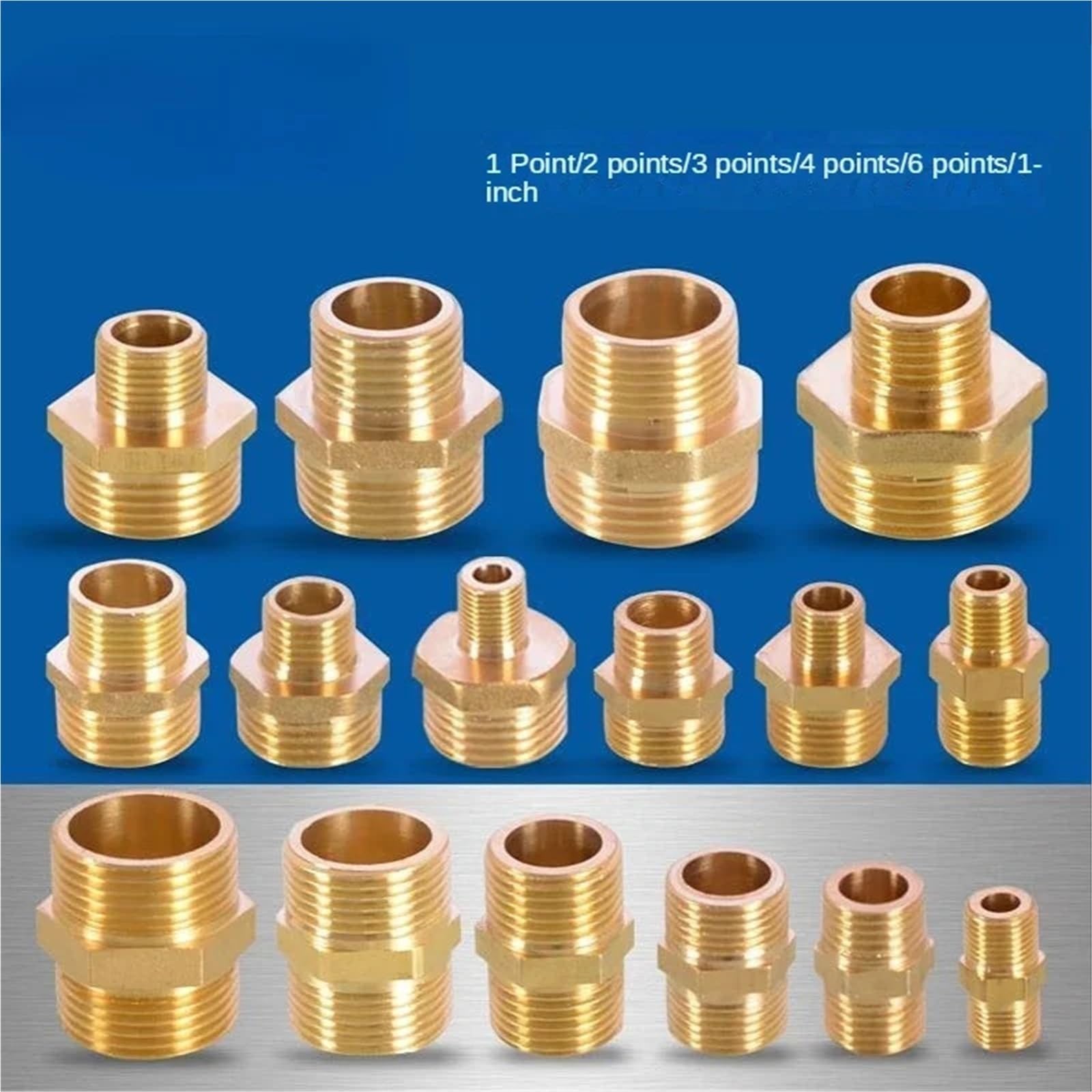 Lot de 8 raccords de tuyau d'arrosage en laiton de 1,3 cm à 1,9 cm pour tuyau d'arrosage (1l4 x 1L4)
