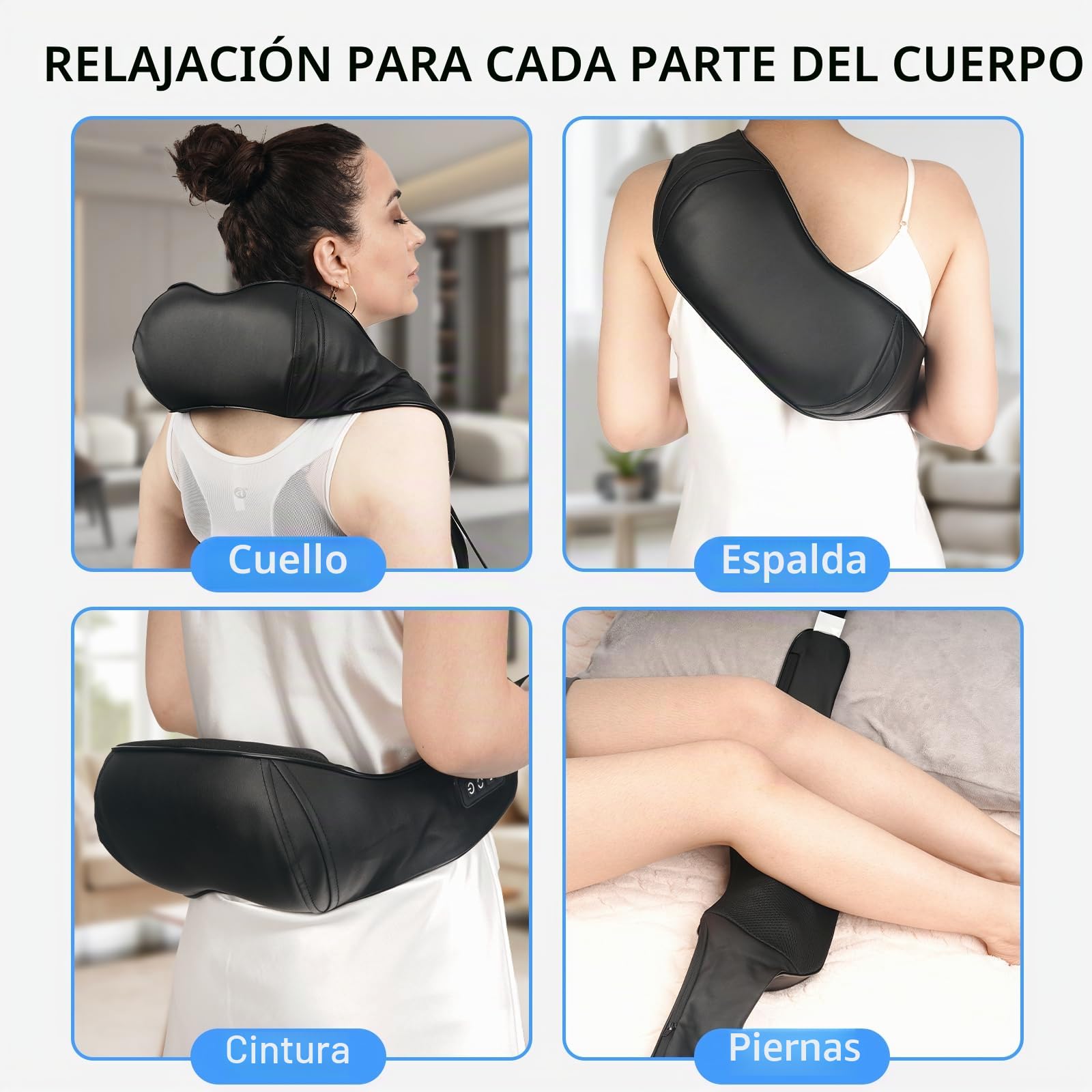 TISSCARE Masajeador de Cuello y Espalda con Calor, Cinturón Ajustable para Masaje Manos Libres, Masajeador Shiatsu 3D para Hombros, 20 Nodos, para Piernas Lumbar, Casa Oficial Coche