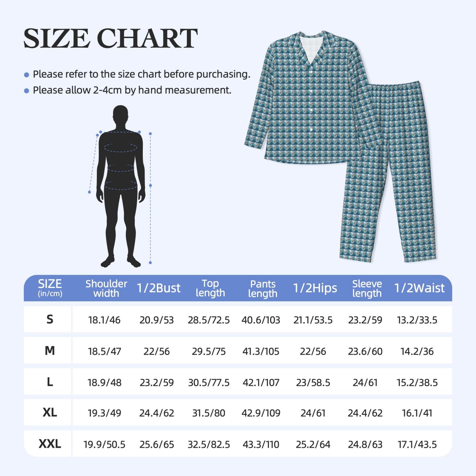 Lustiges Herren-Pyjama-Set mit Delfin-Druck, langärmelig, zweiteilig, Hauskleidung, bequeme Nachtwäsche