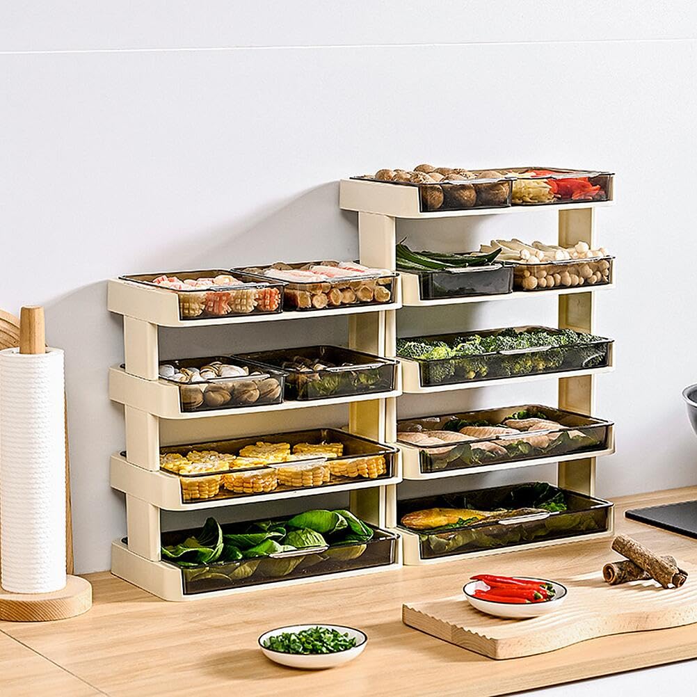 Amazon｜冷蔵庫収納 保存容器 台所収納おかず神器 縦収納型 引き出し