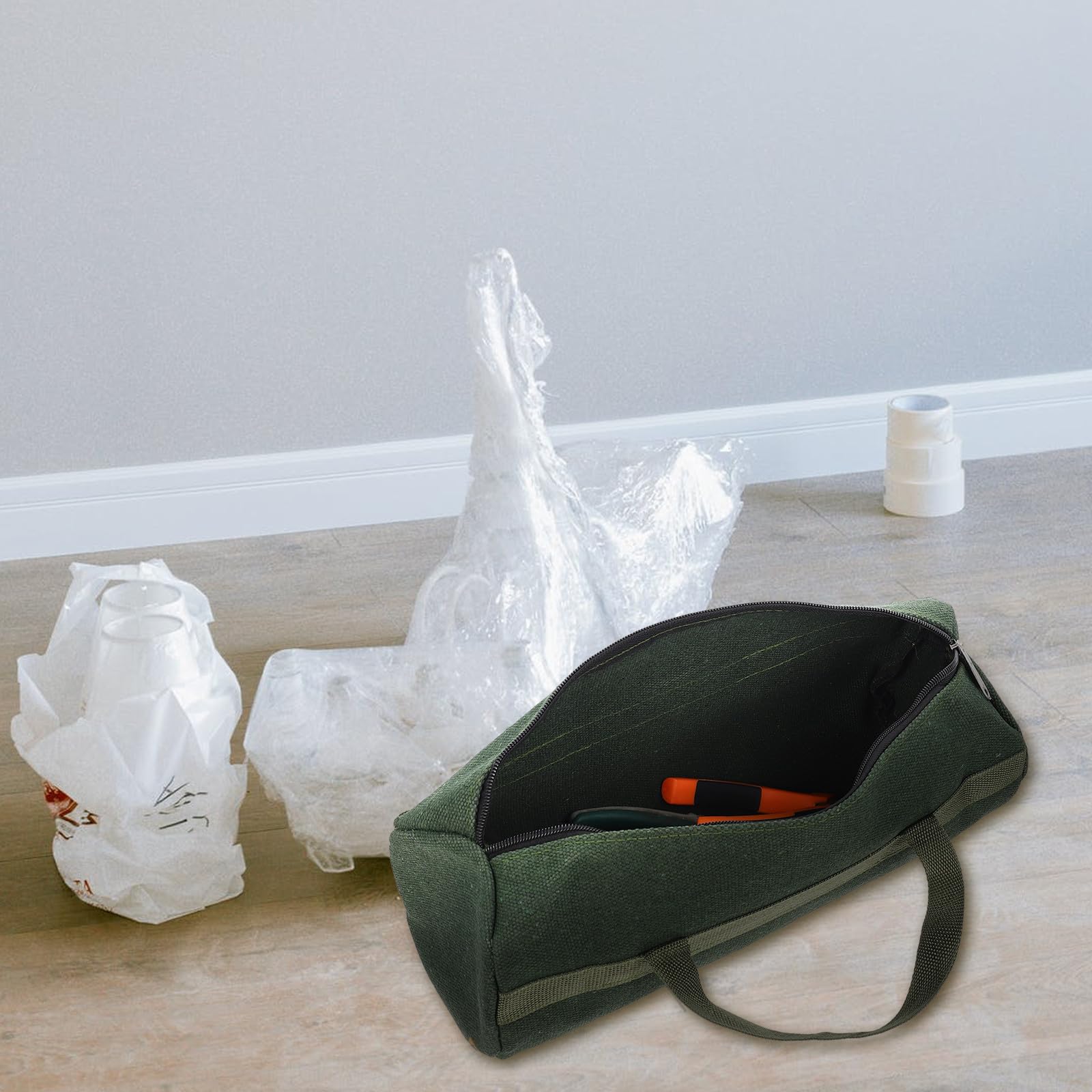Generico Bolsa Gree de Lona para herramientas con Bolsa multifunción portátil con Cremallera per reparación y almacenamiento per Heyman e Outdoor Uso