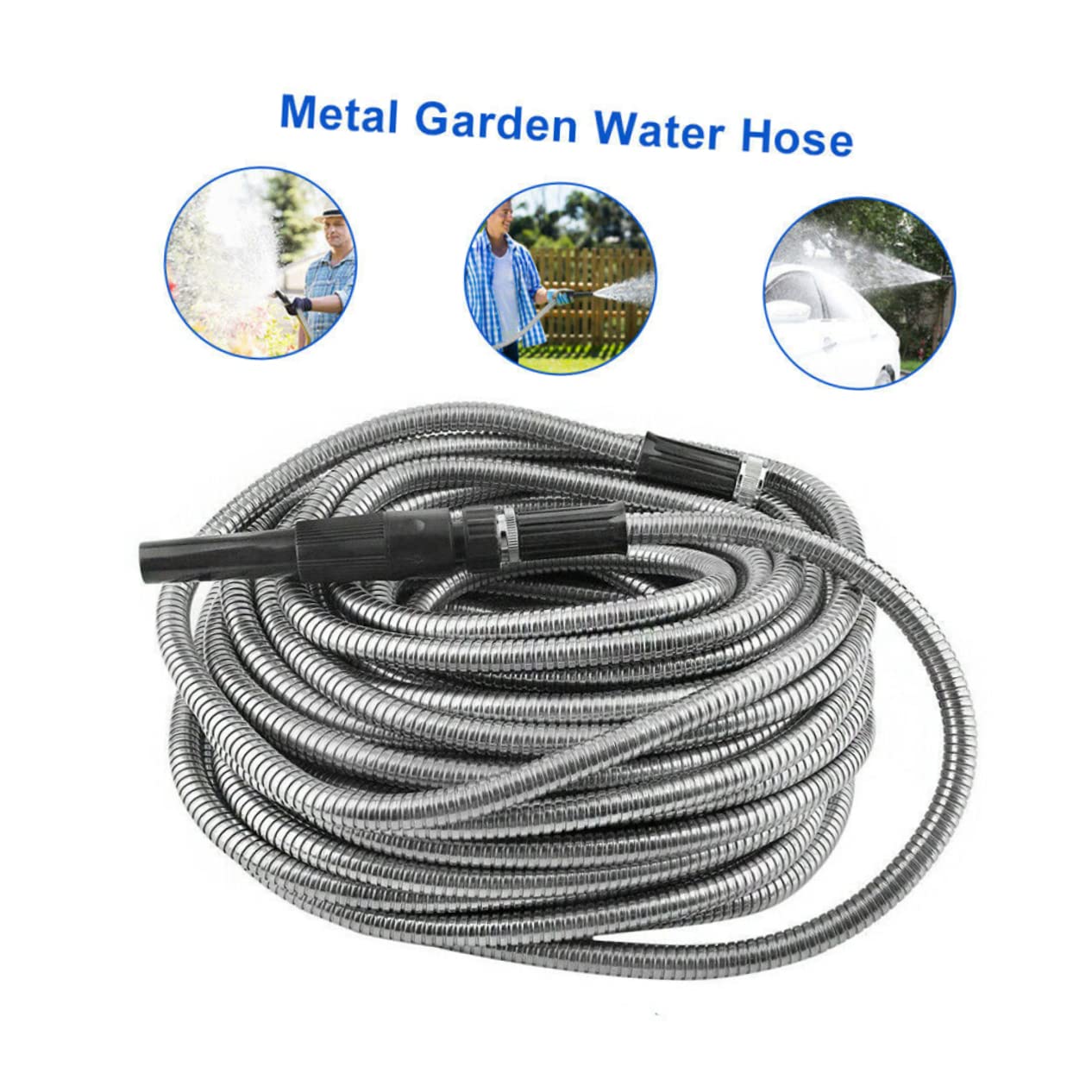 YARNOW Tuyau Darrosage Télescopique De 25 Pieds En Acier Inoxydable Résistant Aux Perforations Polyvalent Pour Une Utilisation En Extérieur