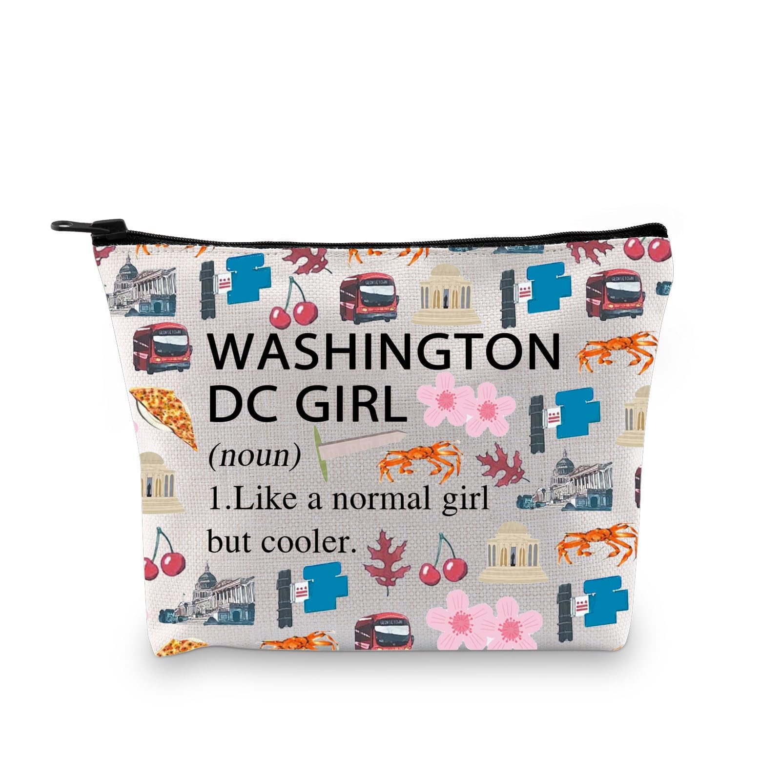 Washington DC Makeup Bag Washington DCTrip Gift Washington DC Travel Storage Bag Washington State Cosmetic Bag (WASHINGTON DC GIRL noun)