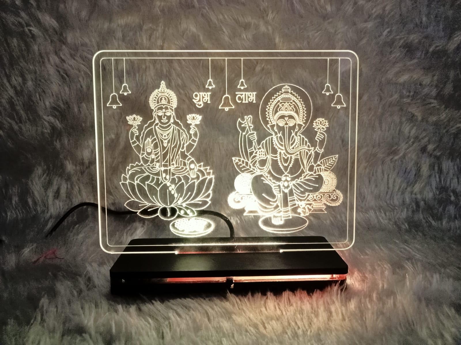 KLASSIE STORES | Lakshmi Ganesh-Shubh Labh 3D Illusion LED Night Lamp| Gift for Diwali, Housewarming, Wedding, Marriage, Festivals Puja/Temple Light| Home Decor|16 Colour Variations (4 Lighting Modes)-picture-20