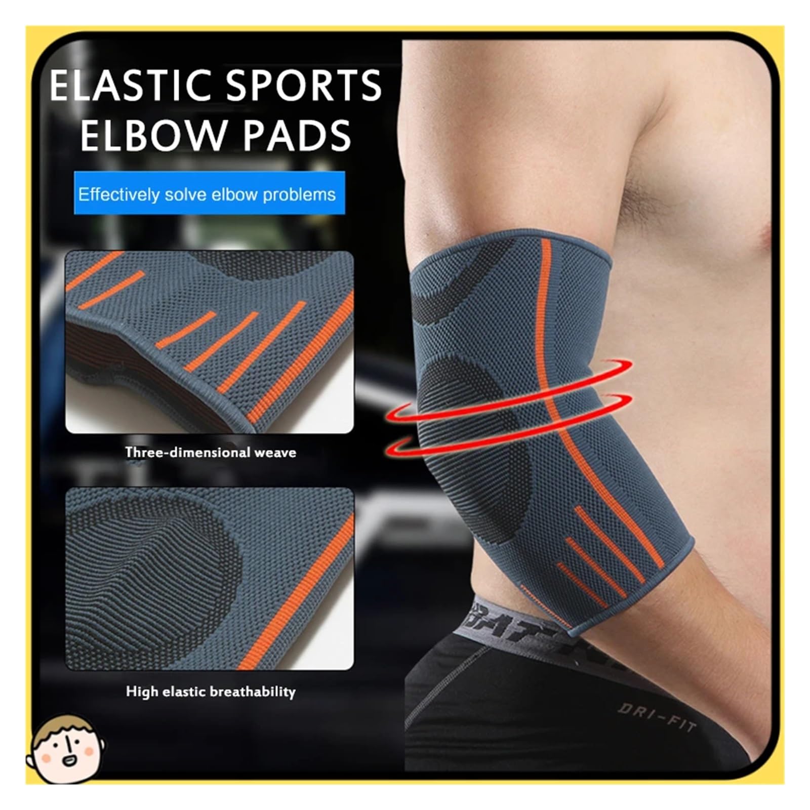 Coudiere 1PC Basket-Ball Sport coudière Compression élastique Soutien élastique Gymnastique Sport coudière Fitness Pansement Douleur Protection coude(Blue,XL)