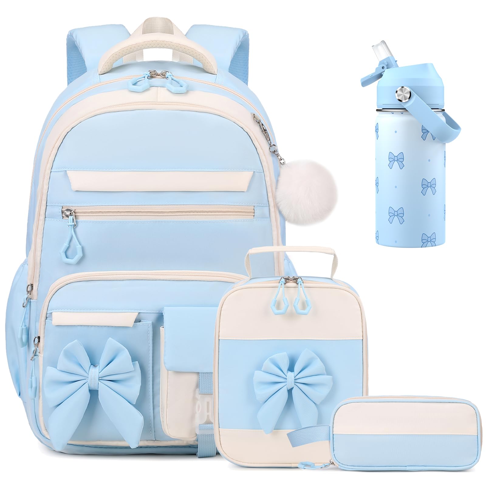 DIGOBAY Girls Backpack - Includes 14oz Insulated Water Bottle