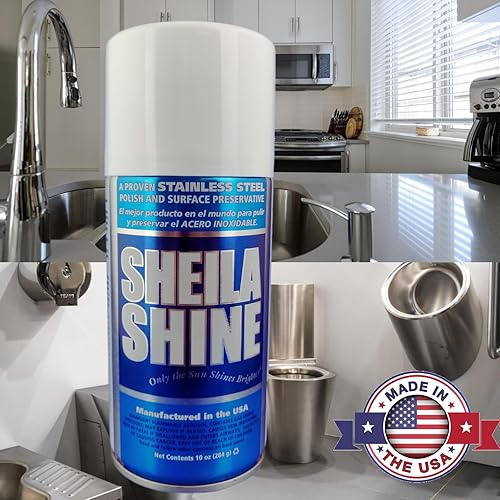 Sheila Shine A1013-3 Limpiador de acero inoxidable 10 oz paquete de 2
