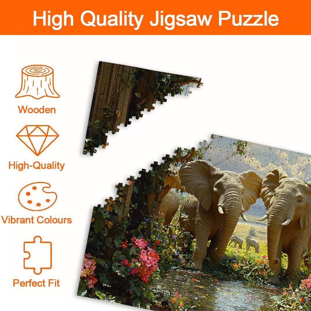 Puzzle 2000 Pezzi, Puzzle Elefante, Misura: 100x71cm, Regalo Donna -8697
