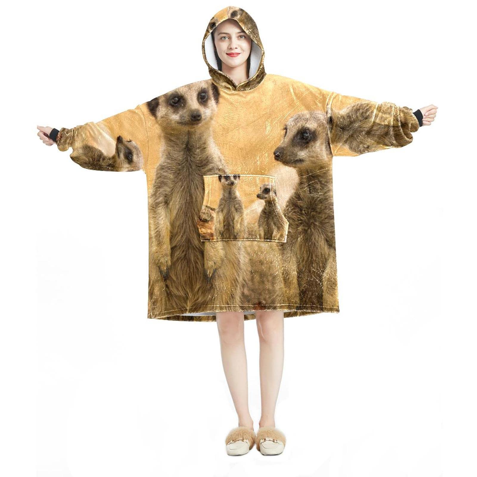 Sweat à capuche surdimensionné en flanelle et Sherpa pour homme et femme