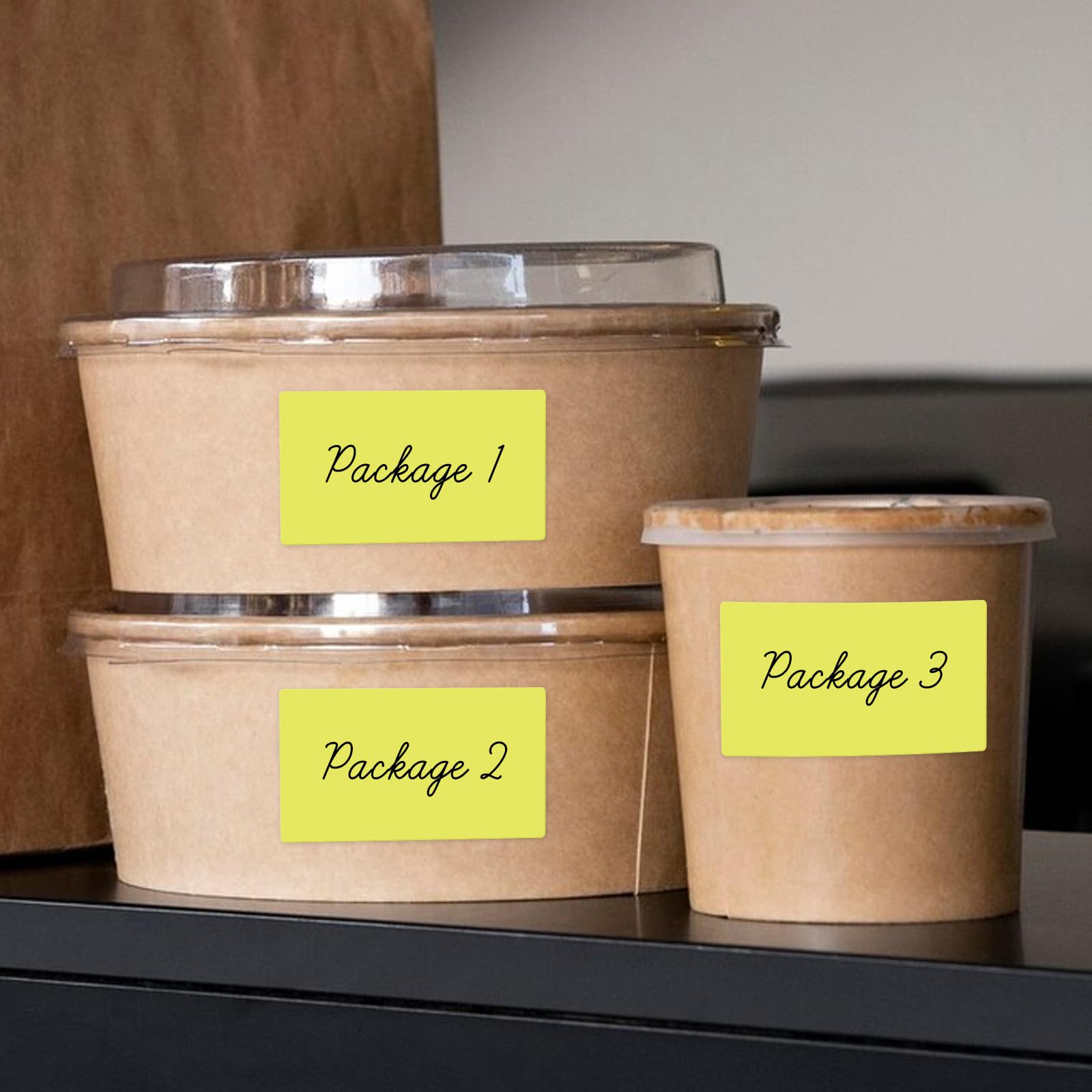 Etichette Autoadesive Gialle 50x100 Mm | Rotolo Da 500 Pezzi | Impermeabili E Scrivibili - Foto 6