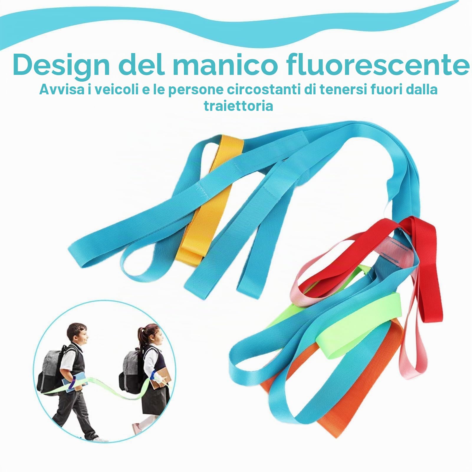 Corda da passeggio di sicurezza per bambini 368cm 12 manici colorati per asilo scuola