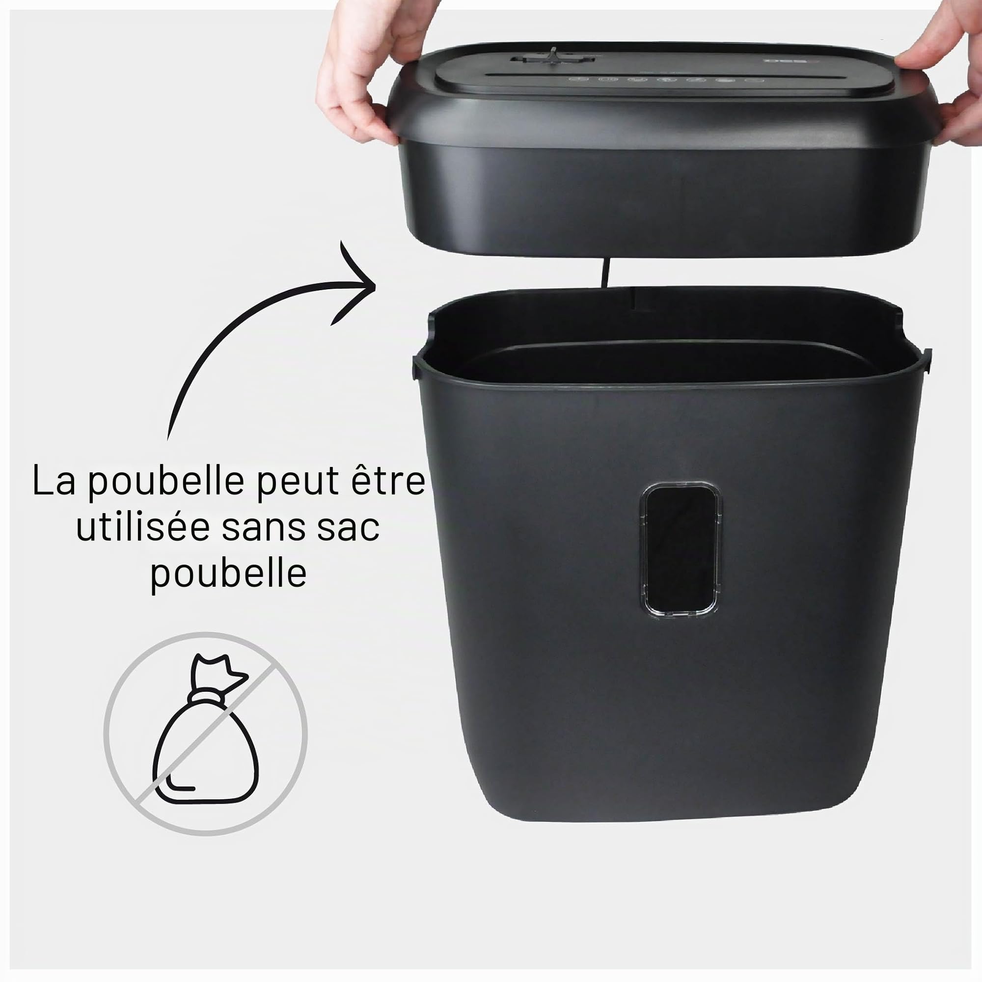 Desq® Destructeur de papier | 11 feuilles | 4 x 35 mm | P-4 | 21 litres