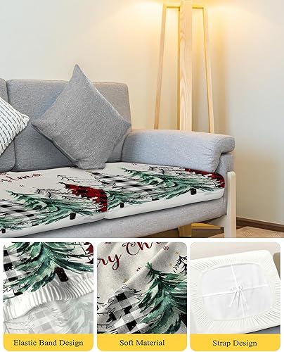 Miniatura 4 de Fundas de cojín para sofá con diseño de árbol de Navidad, funda elástica para sofá con parte inferior elástica, diseño de árbol de Navidad, diseño