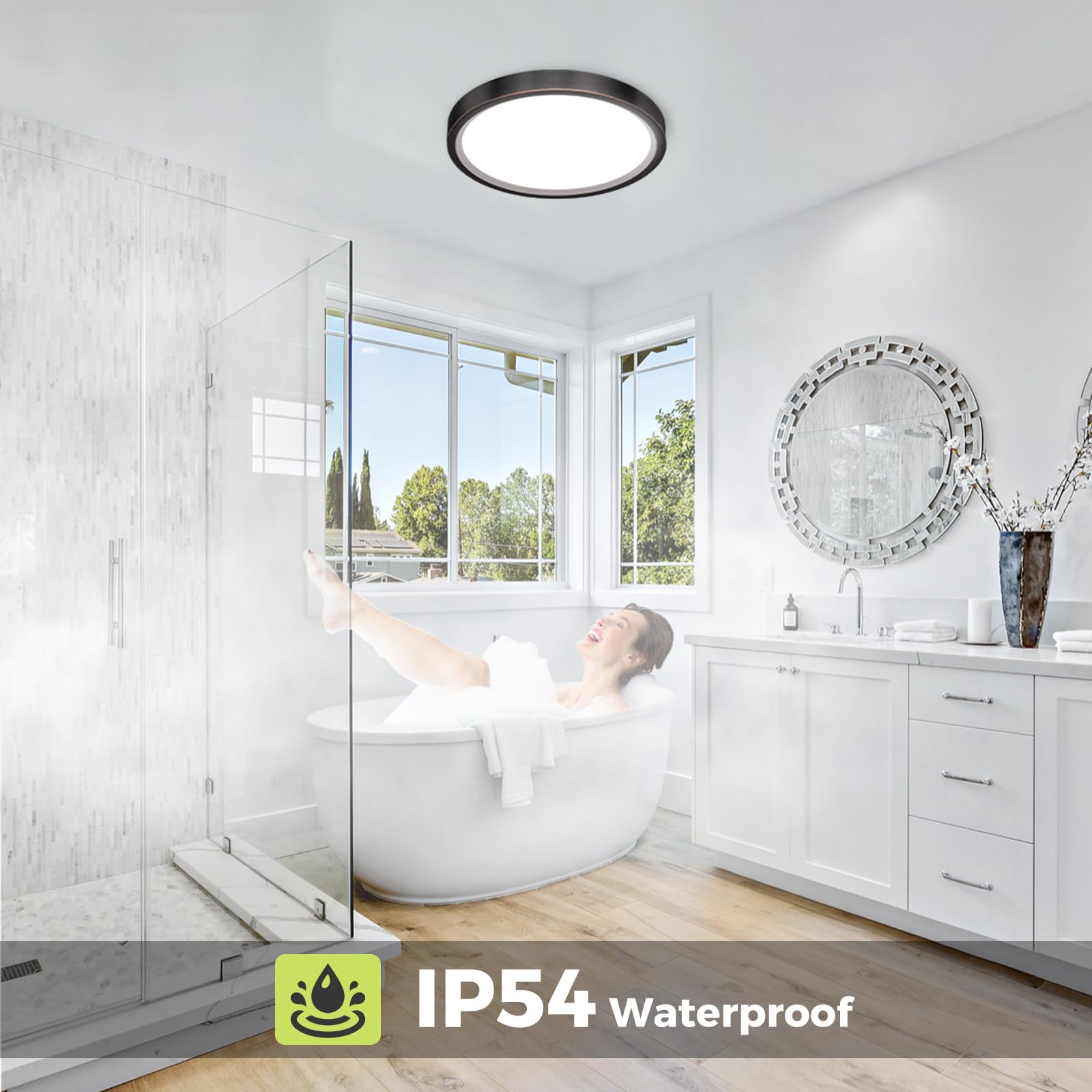 hepside LED Ceiling Light,3000K/4000K/6500K 3 Color Temperature, Waterproof IP54 LED Ceiling Lamp - Image 4