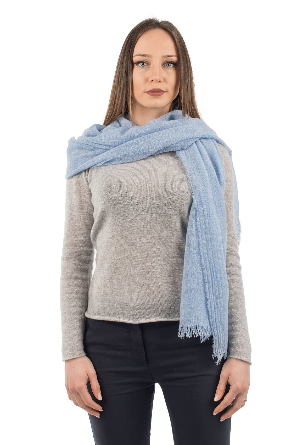 DALLE PIANE CASHMERE Pashmina Femme 100% Cachemire | Pashmina légère pour le printemps et le voyage, 70x200cm, châle polyvalent toute l'année, un cadeau raffiné Made in Italy