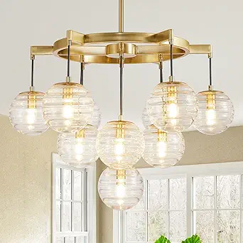 Gold Bubble Ball Chandelier, 11-Light, 28.3"