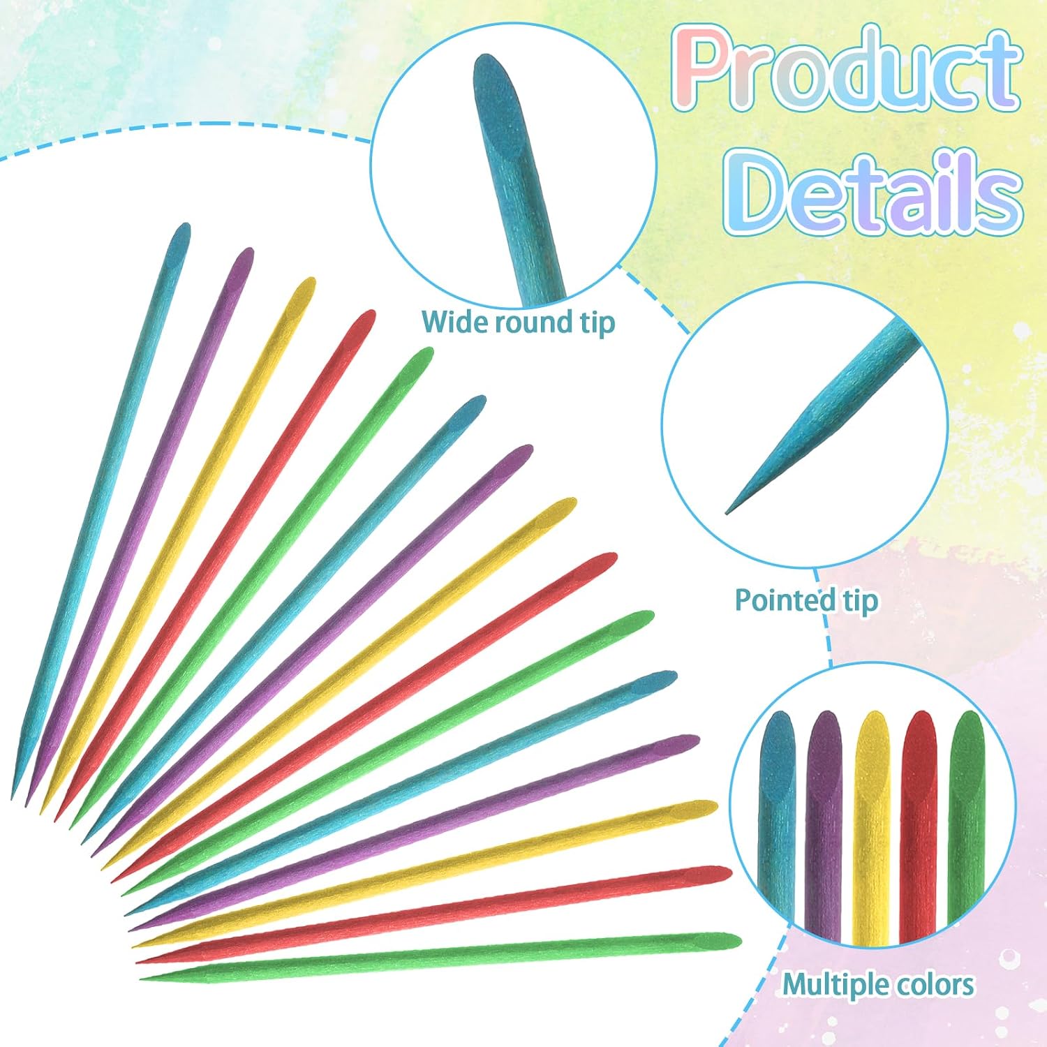 30pcs Colorful Wooden Stylus for Scratch Art Wooden Stylus Stick Art Sticks Heavy Duty Stylu Craft Sticks for DIY Creative Draw Christmas Thanksgiving Scratch Arts Activity Craft Projects (4.5 Inch)