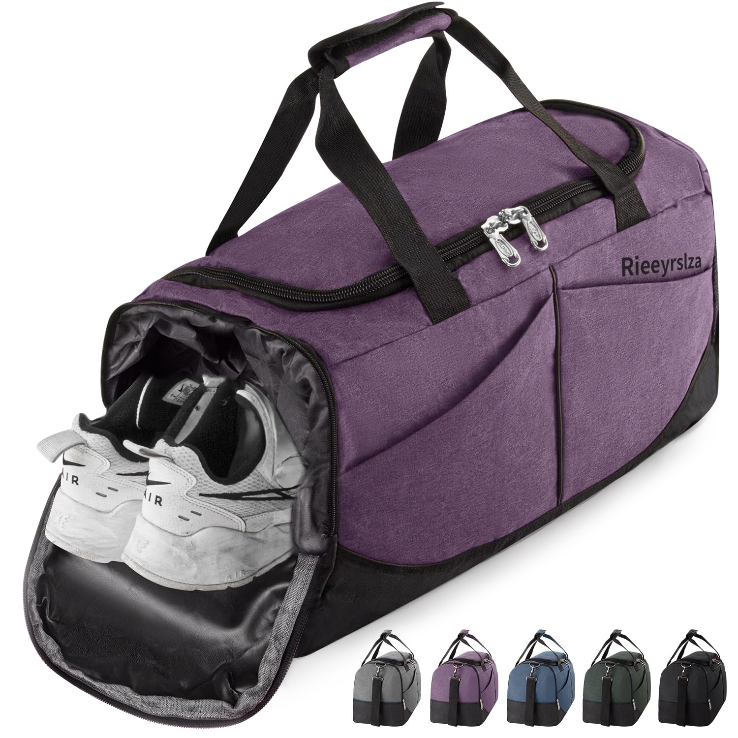 Rieeyrslza Bolsa de Deporte Bolsa Deporte Gimnasio Bolsa Gimnasio de Viaje con Compartimento Impermeable Plegable Hombre Bolsas Gimnasio Bolsa de Viaje para Viajes Deporte Fitness