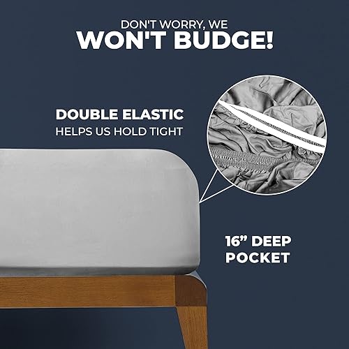 Miniatura 7 de Sweave Juego de sábanas de tamaño matrimonial, viscosa orgánica genuina derivada del bambú, refrescante, absorbe la humedad, más suave y suave que