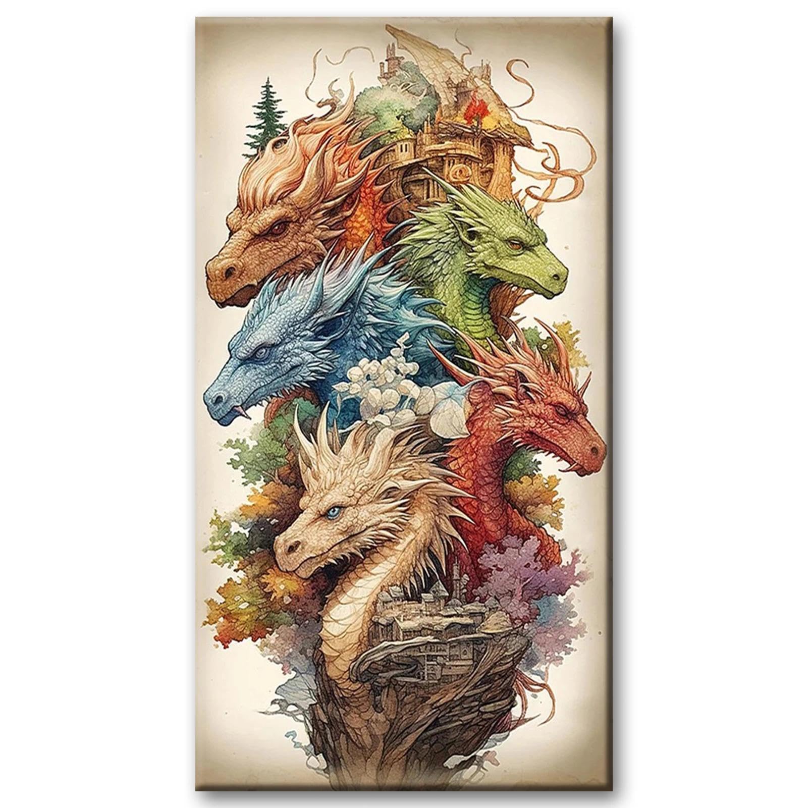 JATOK Diamond Art Kits Adults, Dragon Large Diamond Painting 40 x 70 cm