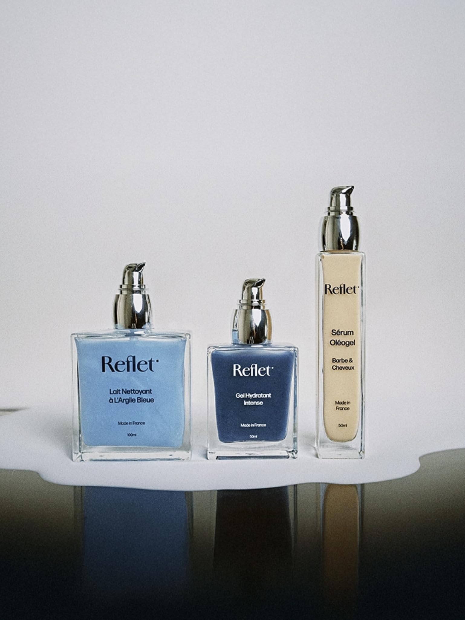 Reflet Cosmétique - Coffret Peau Nette et Belle Barbe - Nettoyant visage + Hydratant visage +Sérum barbe et cheveux
