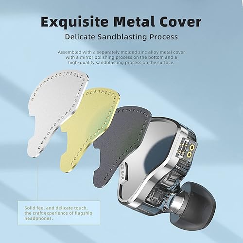 Miniatura 2 de KBEAR Pecker - Monitores de oído con triple controlador, 1DD+2BA 3 controladores IEM con cable OFC chapado en plata, auriculares con cable con