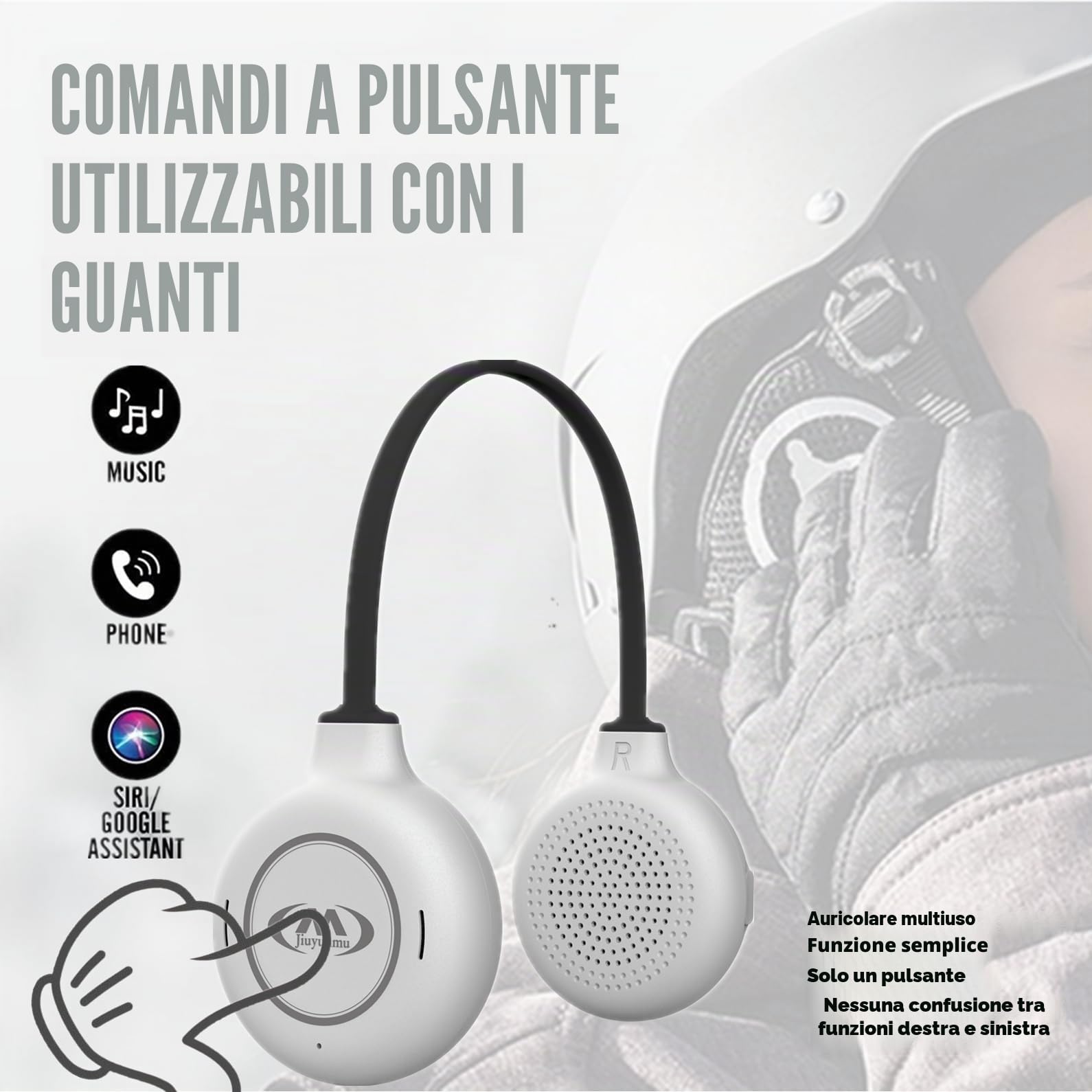 Cuffie per casco da sci, altoparlanti wireless Bluetooth per sci, snowboard, mountain bike