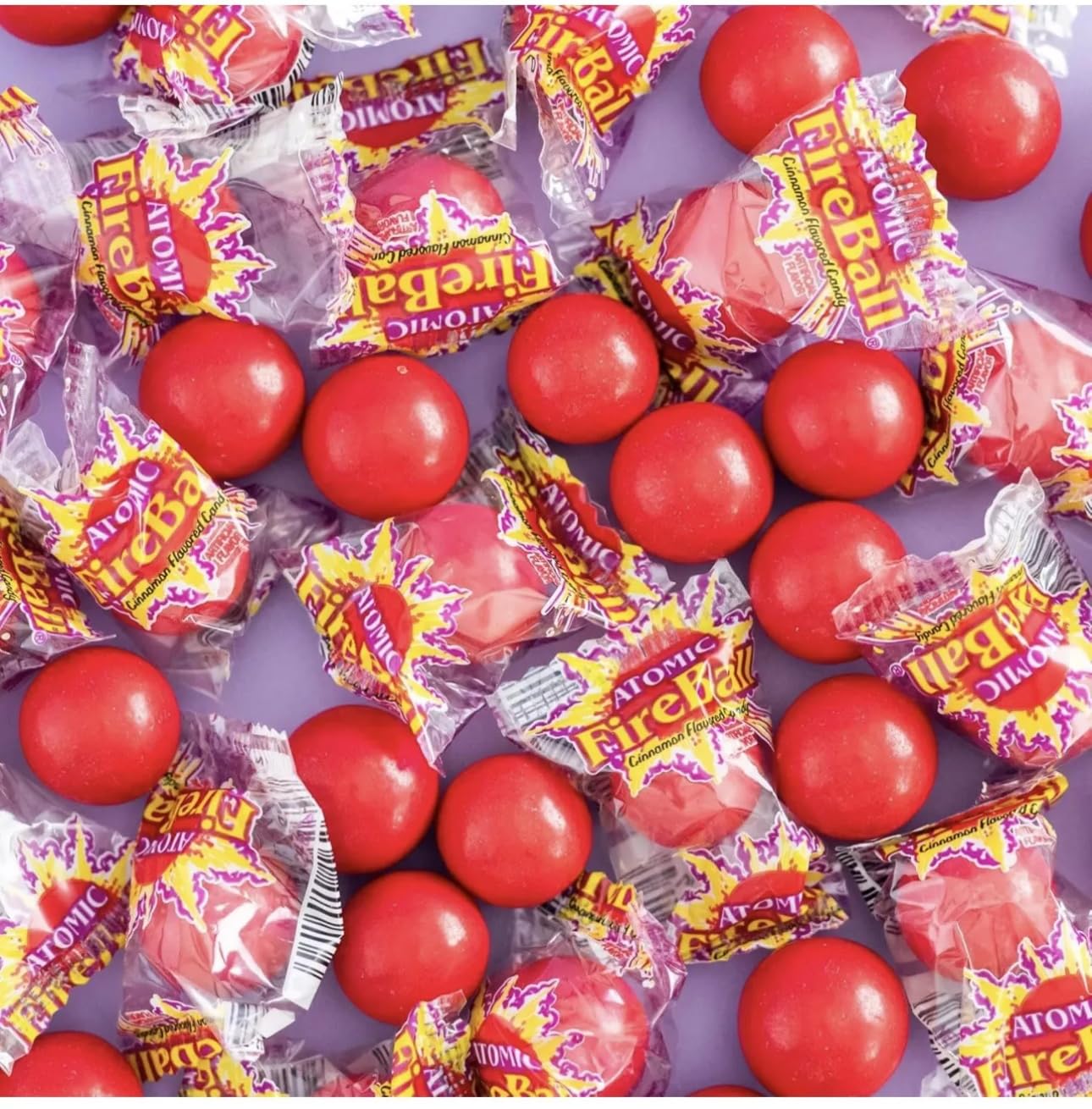 Atomic Fireball jawbreaker Cinnamon Hard Candy, Individually Wrapped, 1 lb