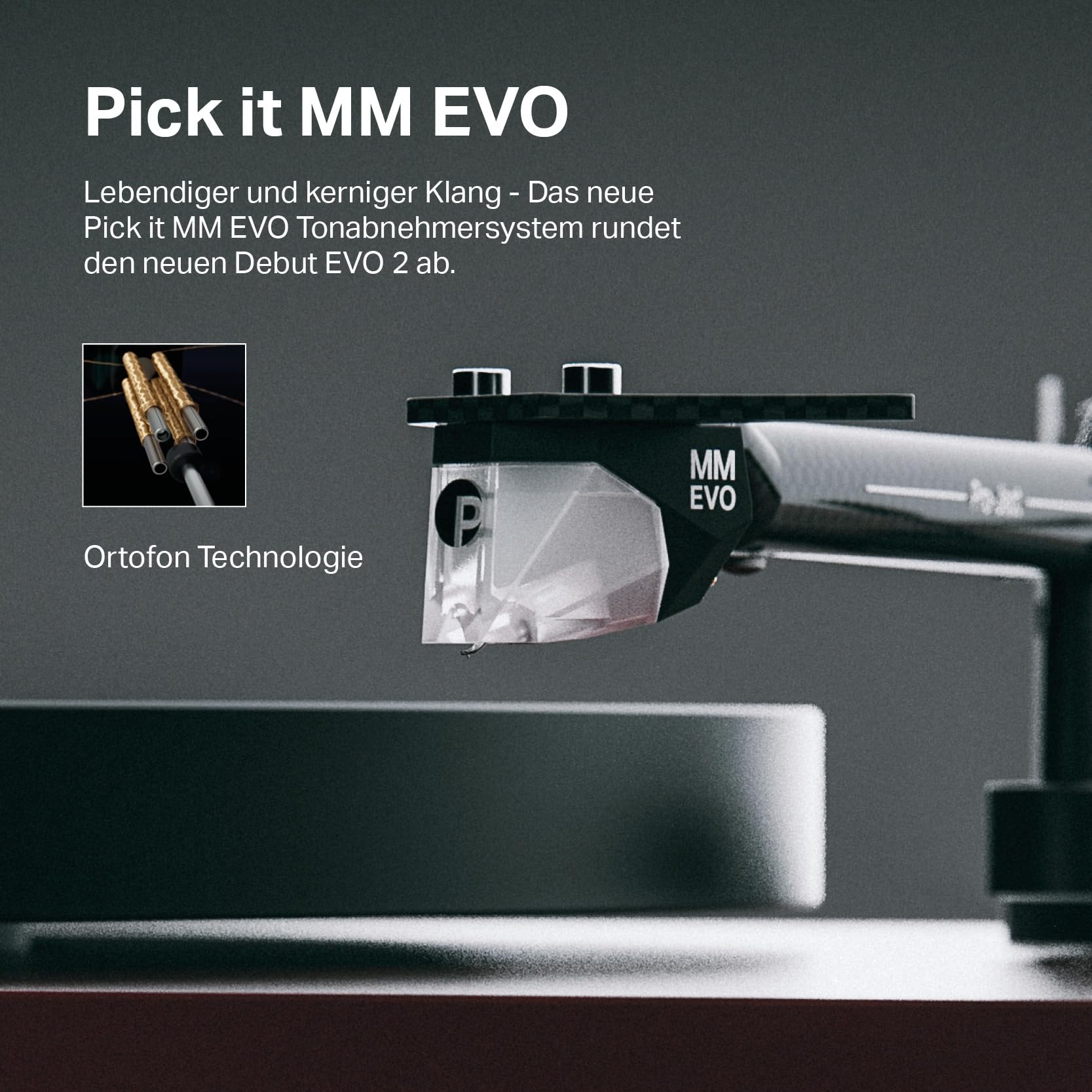 Pro-Ject Debut EVO 2, giradischi audiofili di nuova generazione con braccio in fibra di carbonio, selezione elettronica della velocità e cartuccia Pick it MM EVO premontata, prodotto in Europa (nero