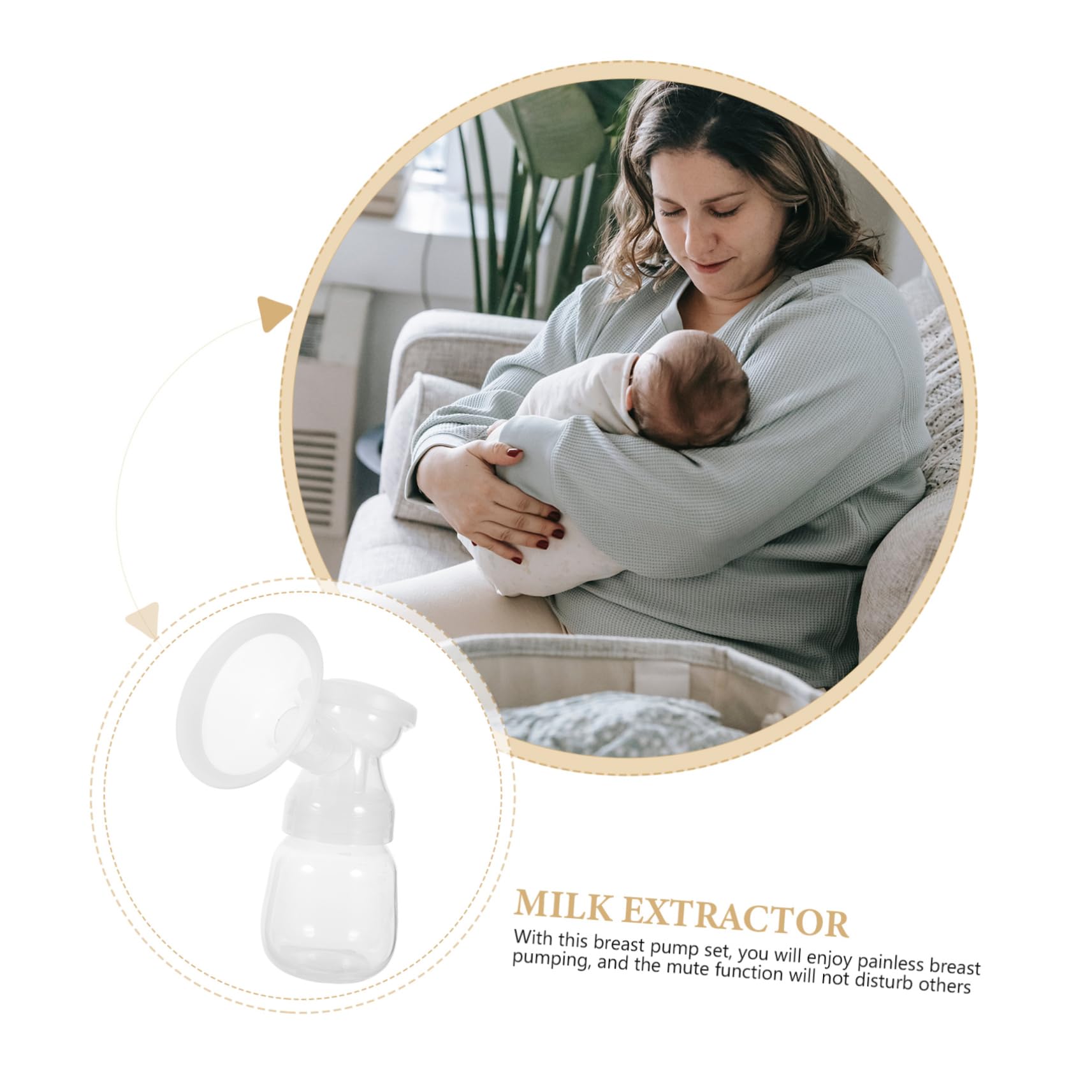 Sacaleches Eléctrico Automático de 1 Juego 1200mah | Pp y Silicona, Función Silenciosa, Extracción sin Dolor, para Pecho, Adecuado para Madres Primerizas