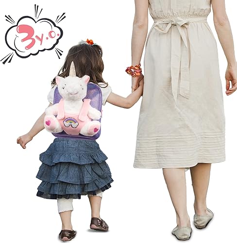 Miniatura 5 de Redeo Mochila de unicornio con unicornios para niñas mochila para niñas de 3 años con animales de peluche de unicornio juguetes de peluche para