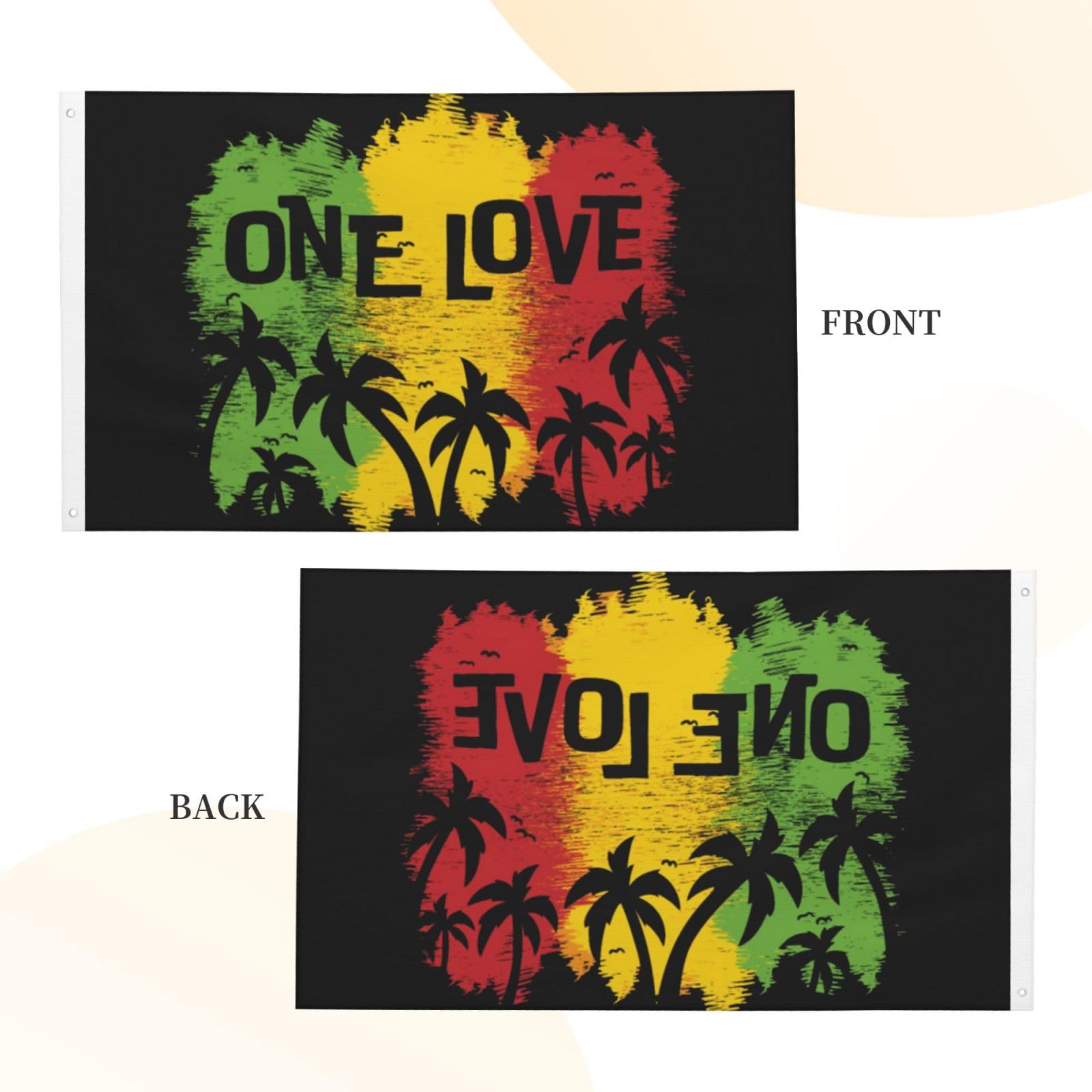 Amazon.com : VTHXLOI One Love Jamaican Rasta Reggae 3x5ft Double