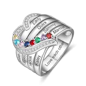 Amazon.com: ALBERTBAND Mothers Rings with 8 Birthstones Amazon.com: ALBERTBAND Mothers Rings with 8 Birthstones