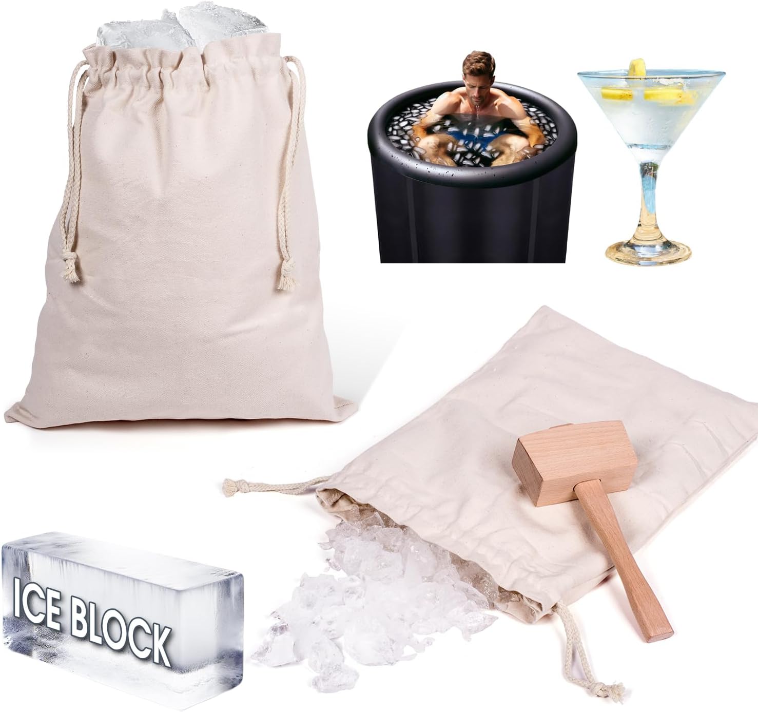 Annaklin Extra Large Lewis Ice Bag and Mallet, 1 Wooden