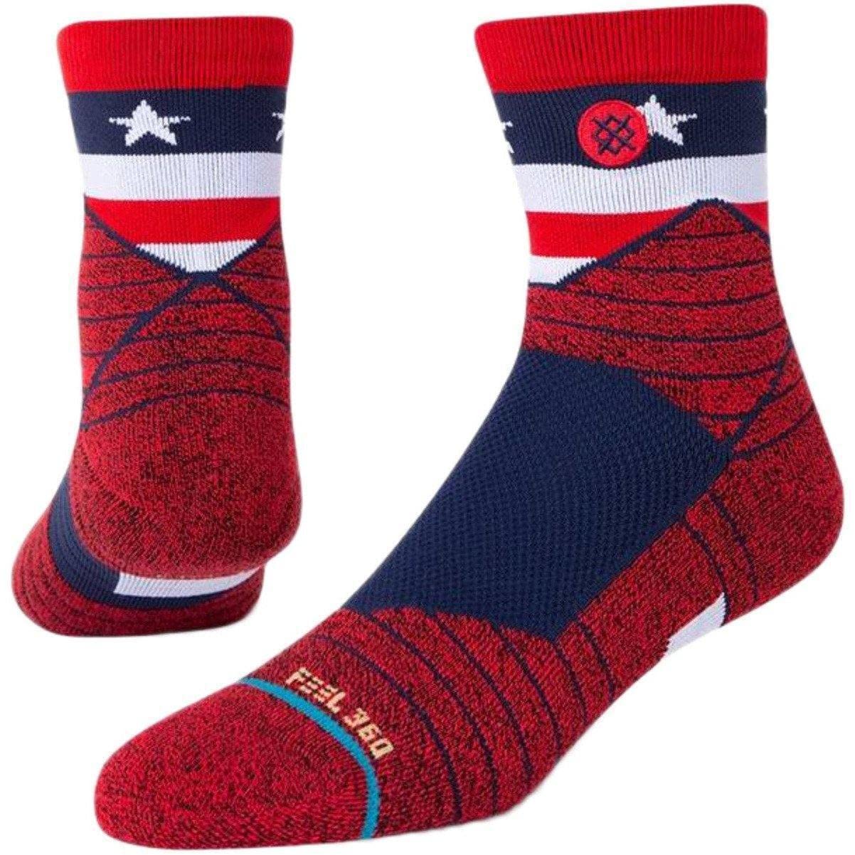 Stance Unisex Red American Quarter Running Socks - 5.5-8