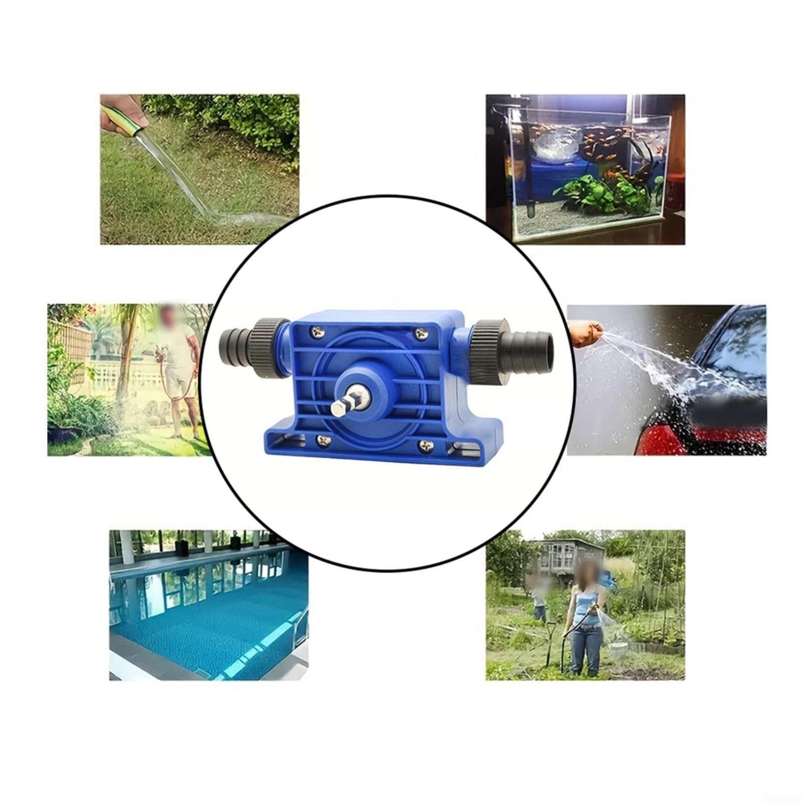 Pompa elettrica portatile senza fili per mini trapano: strumento di trasferimento dell'acqua autoadescante per casa, giardino, esterno, con connettori e morsetti inclusi