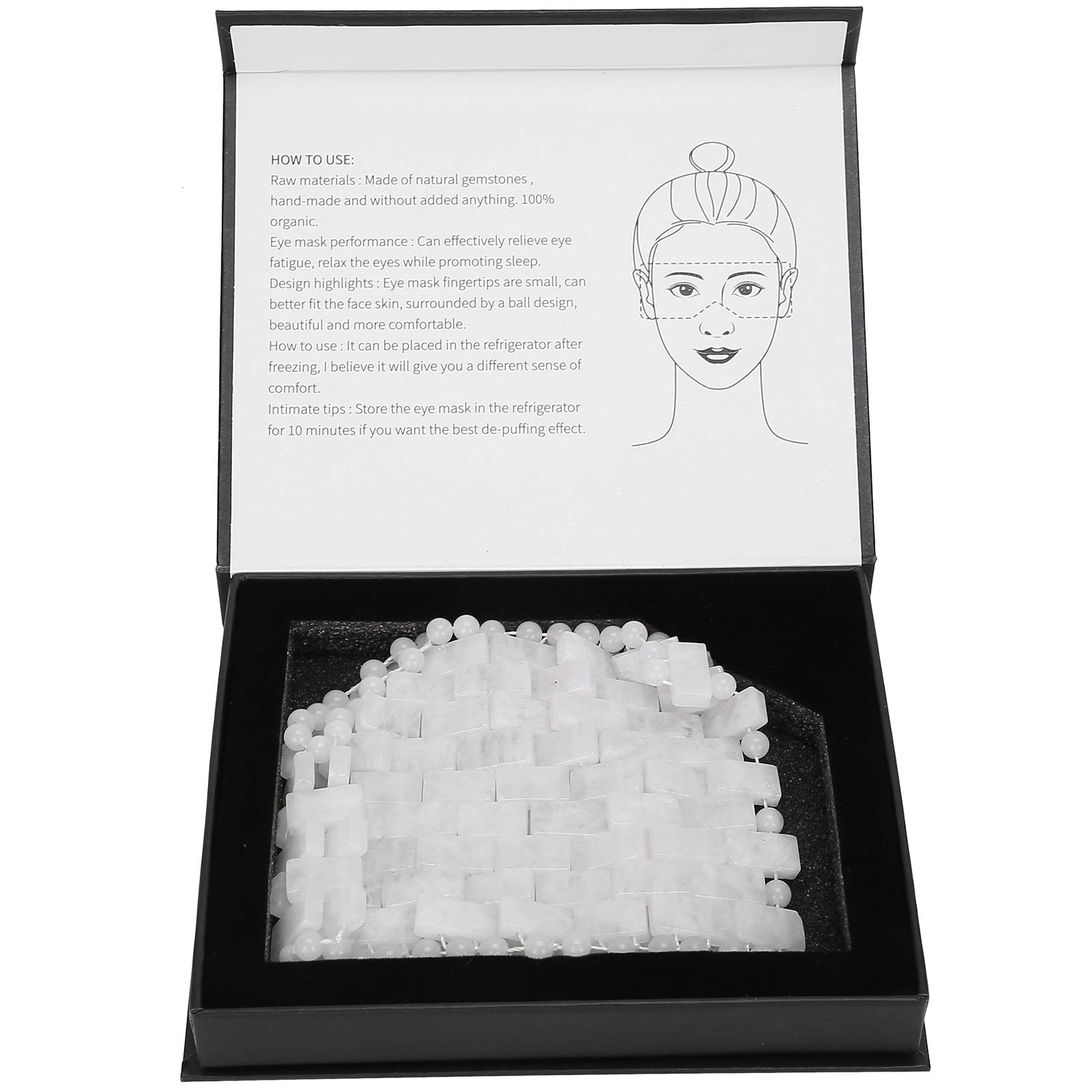 Le masque de relaxation des yeux Jadestone, outil de soin de sommeil naturel pour masseur de visage réduit les cernes(Jadestone blanc)