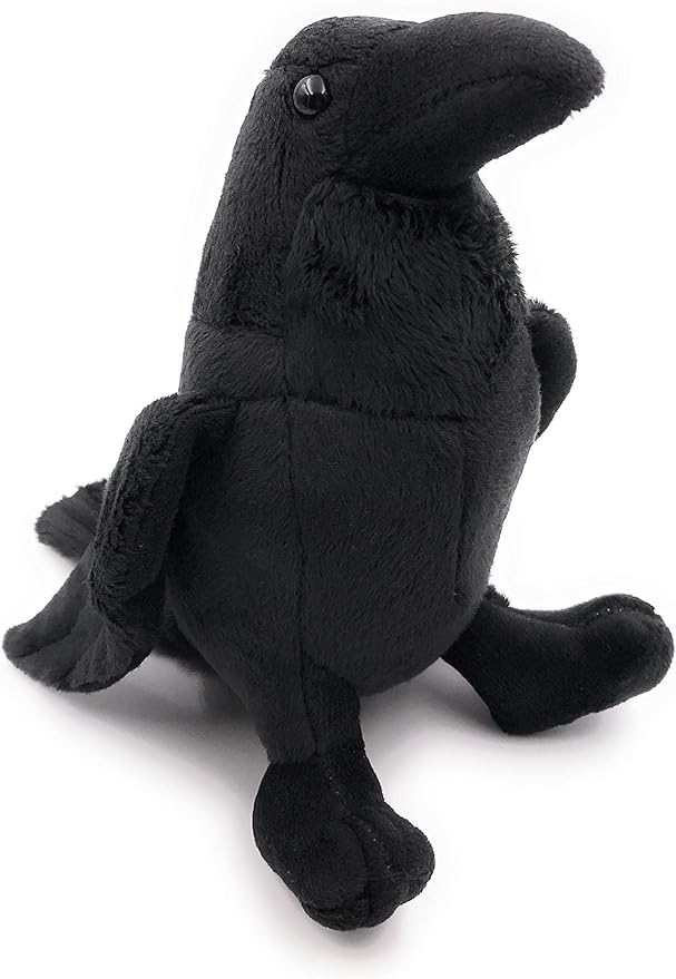 Onwomania Plüschtier Kuscheltier Stoff Tier Rabe Krähe schwarz stehend