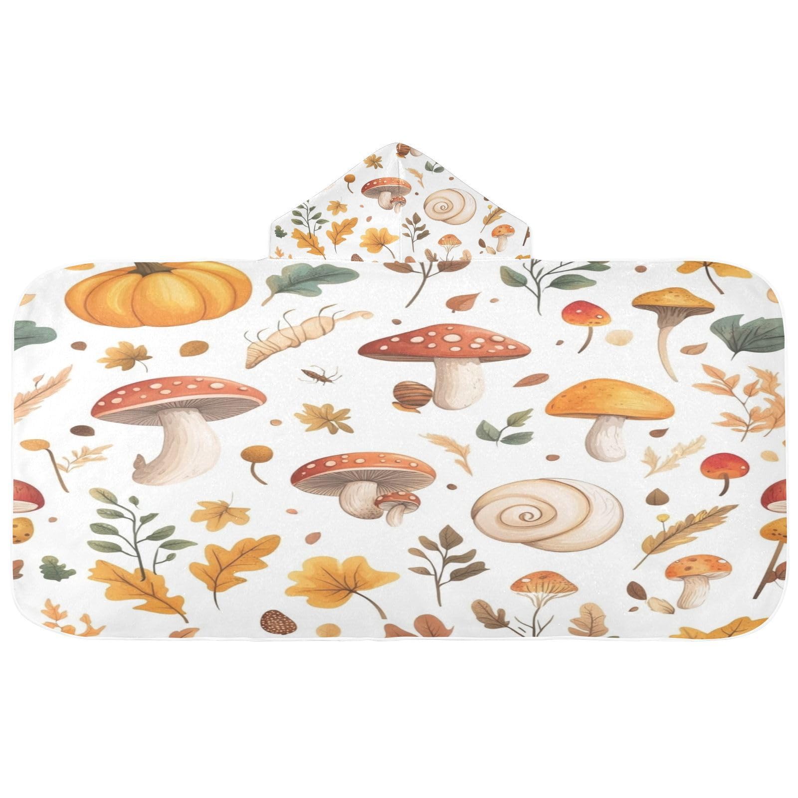 Kigai Snails Mushroom Hooded Beach Towel for Kids Soft Absorbent Quick Dry Bath Towel with Hood Lightweight Toddler Shower Pool Bath Wrap for Boys Girls